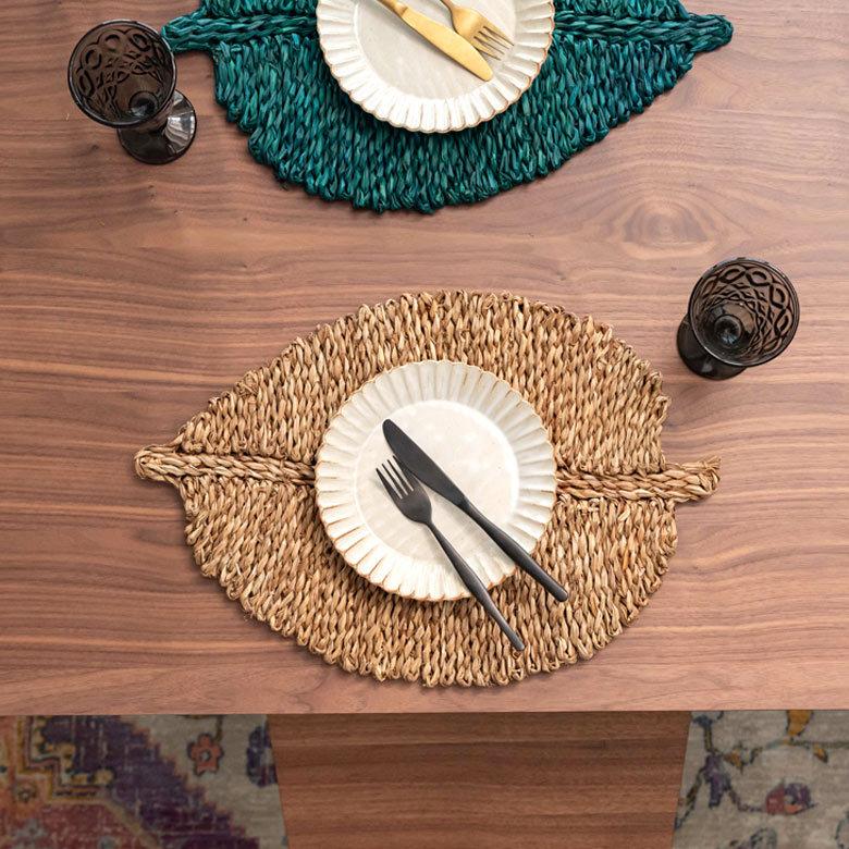 ランチョンマット プレイスマット シーグラス 天然素材 リーフ型 ランチマット テーブルウェア キッチン雑貨 キッチン小物 ダイニング 食卓 51282 | ブランド登録なし | 16