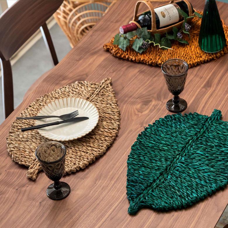 ランチョンマット プレイスマット シーグラス 天然素材 リーフ型 ランチマット テーブルウェア キッチン雑貨 キッチン小物 ダイニング 食卓 51282 | ブランド登録なし | 17