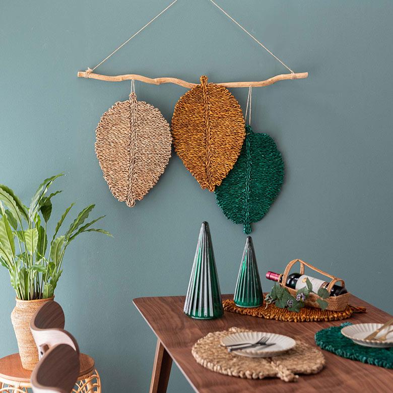 ランチョンマット プレイスマット シーグラス 天然素材 リーフ型 ランチマット テーブルウェア キッチン雑貨 キッチン小物 ダイニング 食卓 51282 | ブランド登録なし | 09