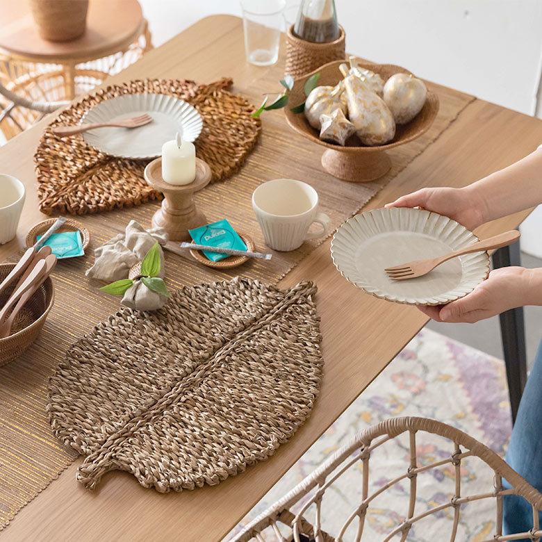 ランチョンマット プレイスマット シーグラス 天然素材 リーフ型 ランチマット テーブルウェア キッチン雑貨 キッチン小物 ダイニング 食卓 51282 | ブランド登録なし | 11