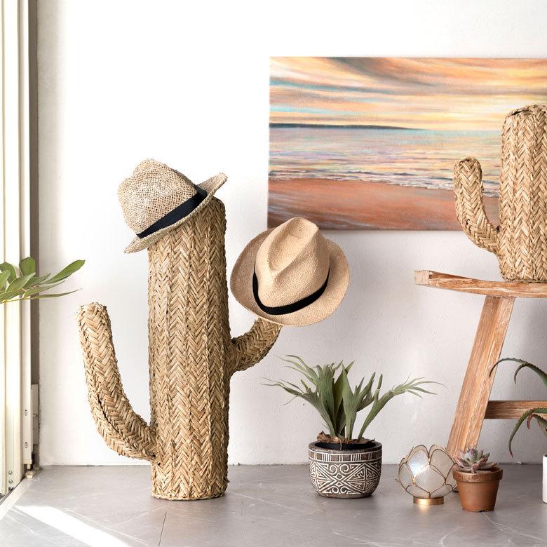 サボテン 置き物 オブジェ ハットスタンド アジアン雑貨 ディスプレイ インテリア H約60cm シーグラス 玄関 リゾート 店舗用 51286 | ELEMENTS（インテリア） | 02