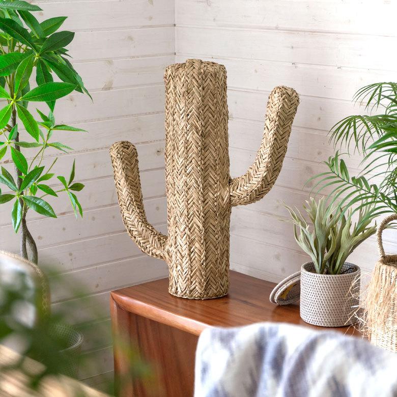 サボテン 置き物 オブジェ ハットスタンド アジアン雑貨 ディスプレイ インテリア H約60cm シーグラス 玄関 リゾート 店舗用 51286 | ELEMENTS（インテリア） | 04