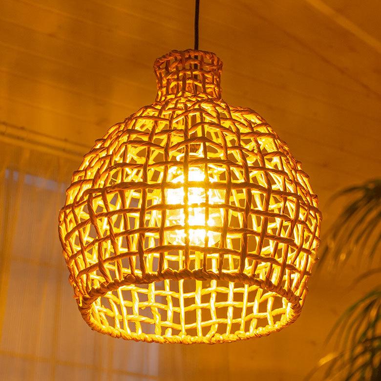 ペンダントライト ランプシェード ウォーターヒヤシンス 約径42cm1灯 口金E26 60W LED対応 天井照明 インテリア アジアン 51287 | ELEMENTS（インテリア） | 10