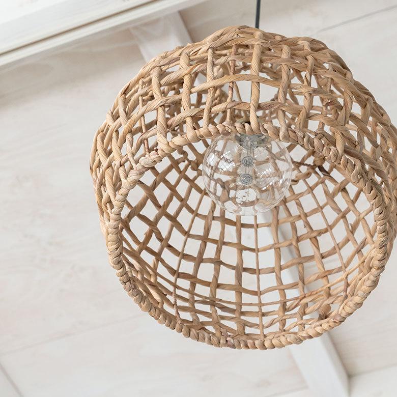 ペンダントライト ランプシェード ウォーターヒヤシンス 約径42cm1灯 口金E26 60W LED対応 天井照明 インテリア アジアン 51287 | ELEMENTS（インテリア） | 03