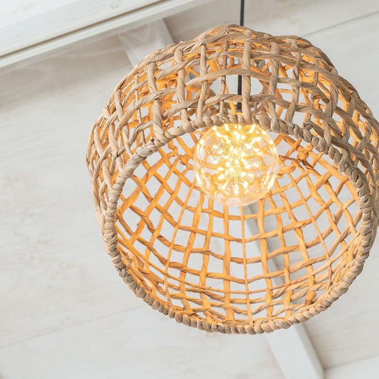 ペンダントライト ランプシェード ウォーターヒヤシンス 約径42cm1灯 口金E26 60W LED対応 天井照明 インテリア アジアン 51287 | ELEMENTS（インテリア） | 04