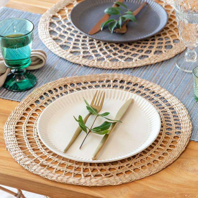 ランチョンマット プレースマット W約38cm シーグラス テーブルコーディネート アジアン リゾート エスニック  51288 | ELEMENTS（インテリア） | 18