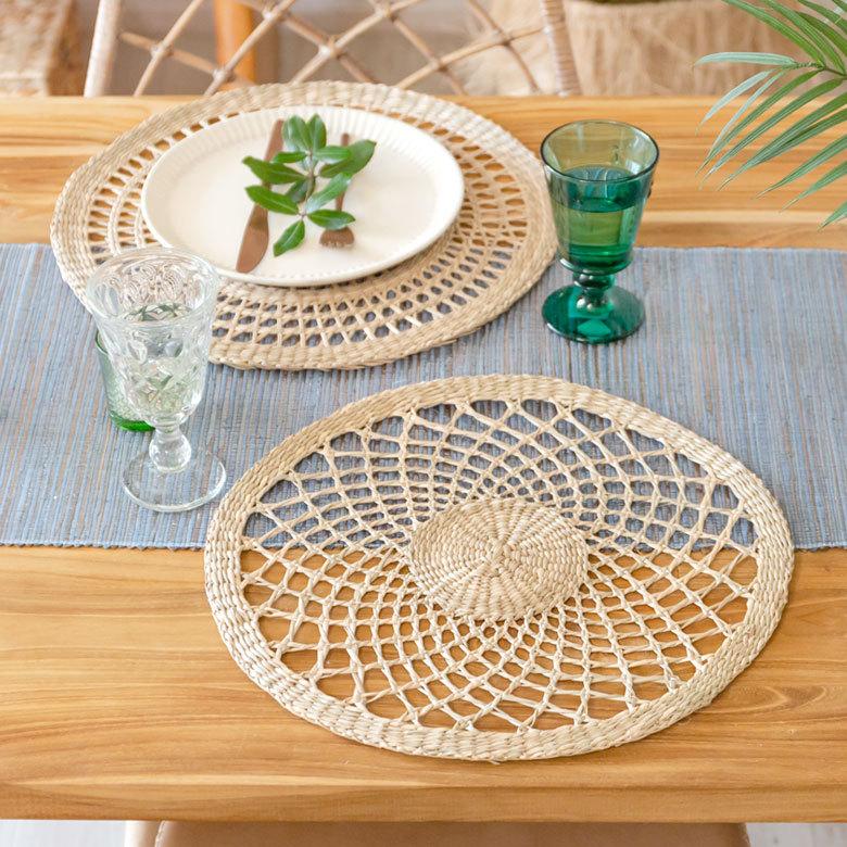 ランチョンマット プレースマット W約38cm シーグラス テーブルコーディネート アジアン リゾート エスニック  51289 | ELEMENTS（インテリア） | 12