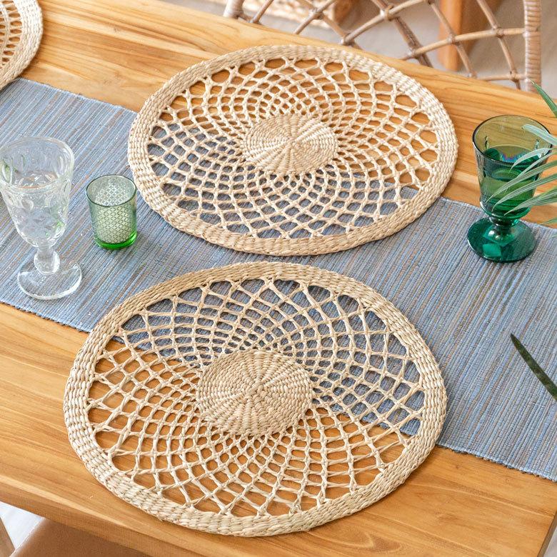 ランチョンマット プレースマット W約38cm シーグラス テーブルコーディネート アジアン リゾート エスニック  51289 | ELEMENTS（インテリア） | 15