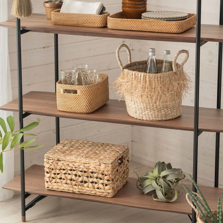 バスケット フリンジ 収納ボックス かご バスケット シーグラス W約35cm プランターカバー アジアン  店舗用 51291 | ELEMENTS（インテリア） | 13