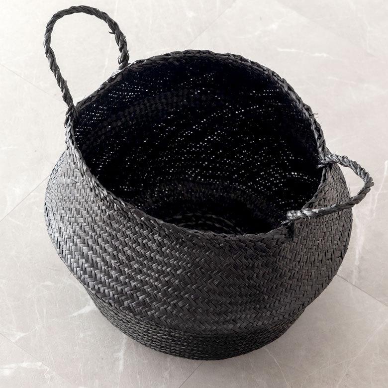 バスケット 収納ボックス かご シーグラス W約30cm ハンドル付き リビング リゾート アジアン おしゃれ 店舗用 51292 | ELEMENTS（インテリア） | 10