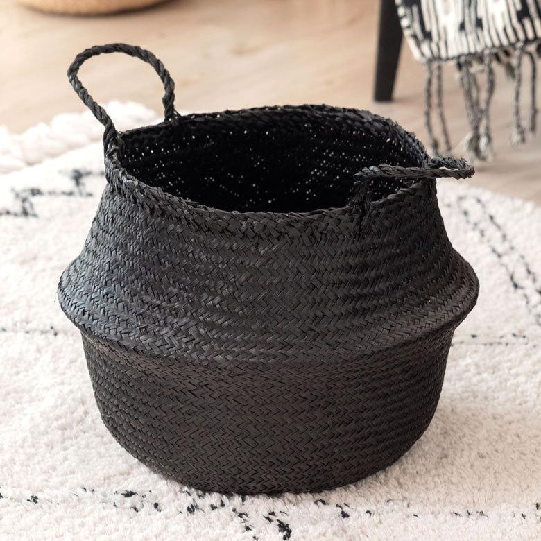 バスケット 収納ボックス かご シーグラス W約30cm ハンドル付き リビング リゾート アジアン おしゃれ 店舗用 51292 | ELEMENTS（インテリア） | 16