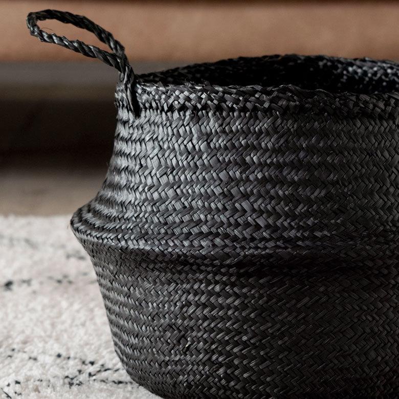 バスケット 収納ボックス かご シーグラス W約30cm ハンドル付き リビング リゾート アジアン おしゃれ 店舗用 51292 | ELEMENTS（インテリア） | 06