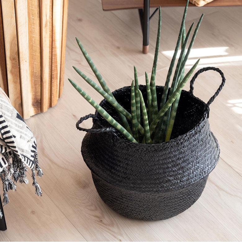 バスケット 収納ボックス かご シーグラス W約30cm ハンドル付き リビング リゾート アジアン おしゃれ 店舗用 51292 | ELEMENTS（インテリア） | 07