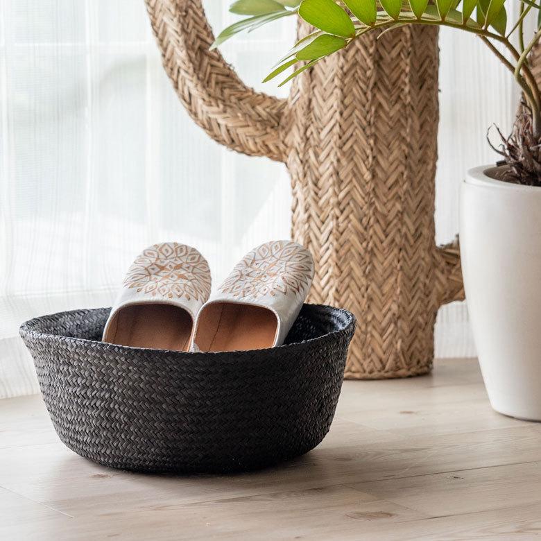 バスケット 収納ボックス かご シーグラス W約30cm ハンドル付き リビング リゾート アジアン おしゃれ 店舗用 51292 | ELEMENTS（インテリア） | 08