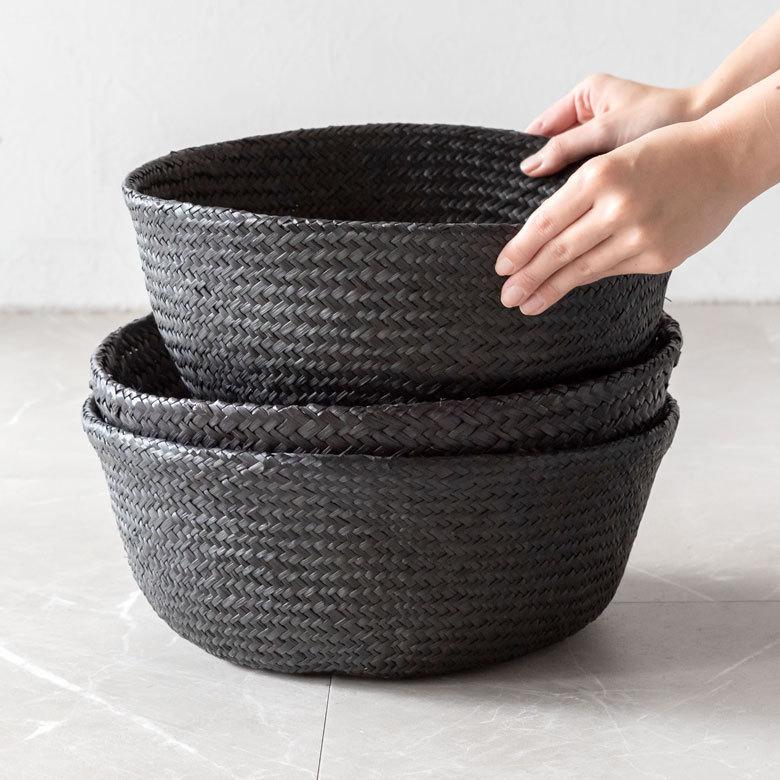 バスケット 収納ボックス かご シーグラス W約30cm ハンドル付き リビング リゾート アジアン おしゃれ 店舗用 51292 | ELEMENTS（インテリア） | 09
