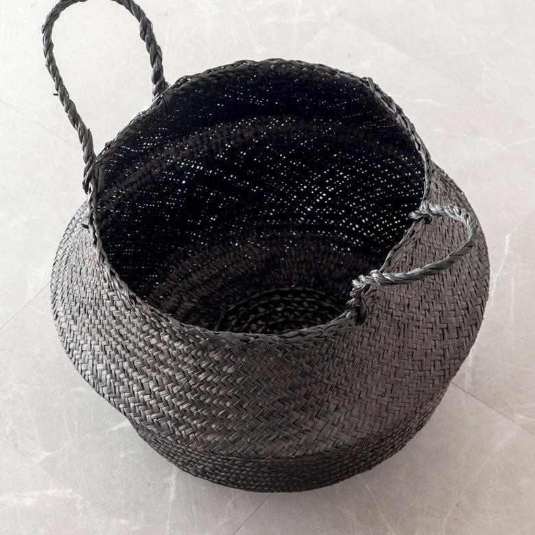 バスケット 収納ボックス かご シーグラス W約35cm ハンドル付き リビング リゾート アジアン おしゃれ 店舗用 51293 | ELEMENTS（インテリア） | 10