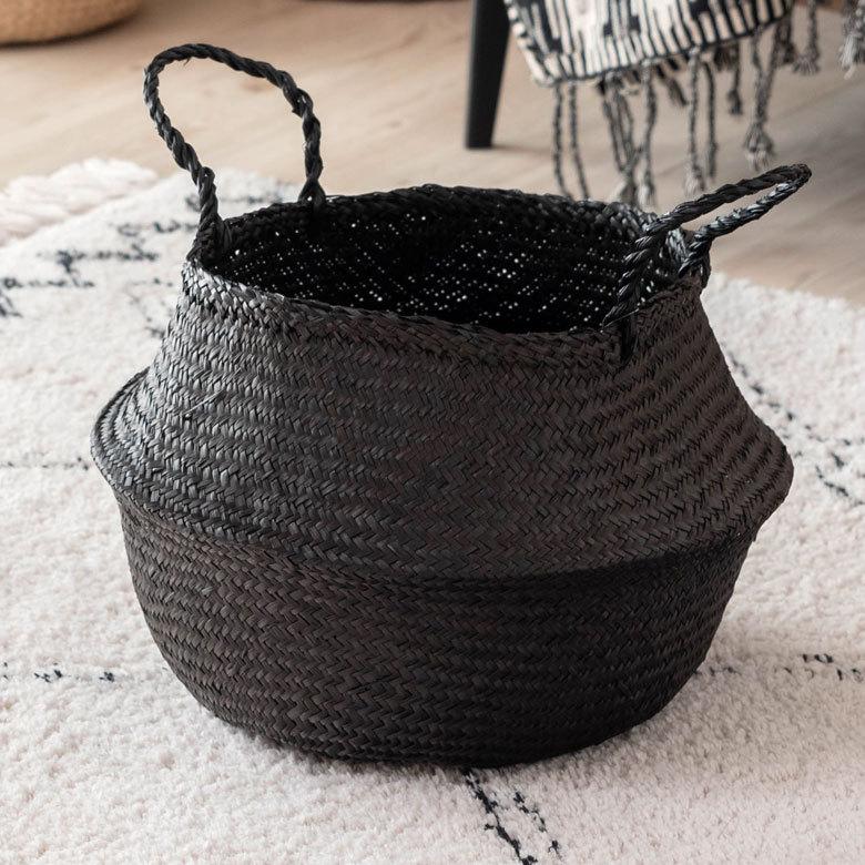 バスケット 収納ボックス かご シーグラス W約35cm ハンドル付き リビング リゾート アジアン おしゃれ 店舗用 51293 | ELEMENTS（インテリア） | 16