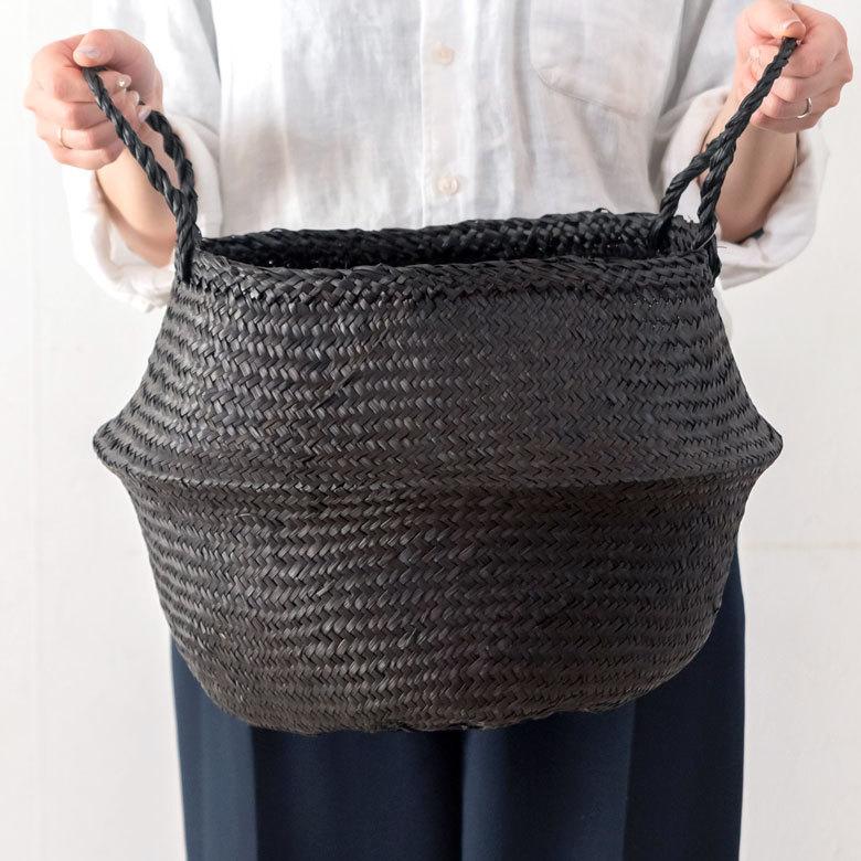 バスケット 収納ボックス かご シーグラス W約35cm ハンドル付き リビング リゾート アジアン おしゃれ 店舗用 51293 | ELEMENTS（インテリア） | 04