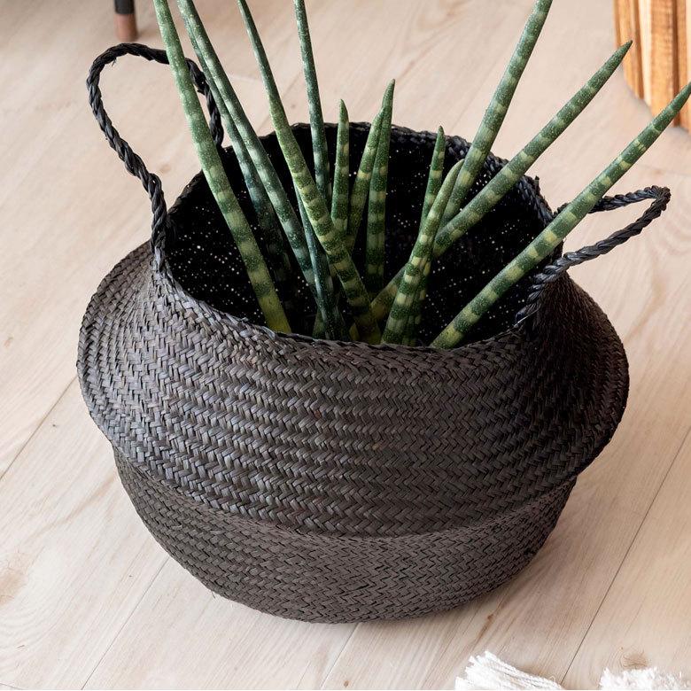 バスケット 収納ボックス かご シーグラス W約35cm ハンドル付き リビング リゾート アジアン おしゃれ 店舗用 51293 | ELEMENTS（インテリア） | 07