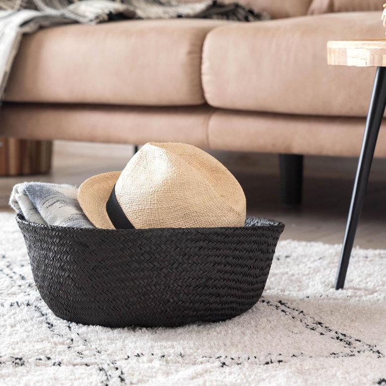 バスケット 収納ボックス かご シーグラス W約35cm ハンドル付き リビング リゾート アジアン おしゃれ 店舗用 51293 | ELEMENTS（インテリア） | 08