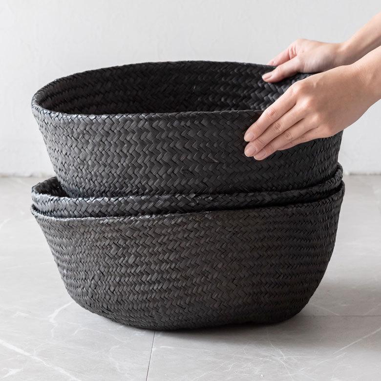 バスケット 収納ボックス かご シーグラス W約35cm ハンドル付き リビング リゾート アジアン おしゃれ 店舗用 51293 | ELEMENTS（インテリア） | 09
