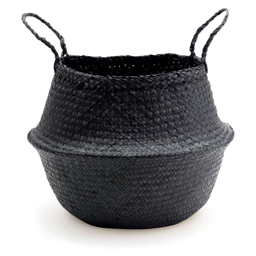 インテリア　籠 バスケット ふた付き かごバスケット ポット シーグラス 約W 35 x D 35