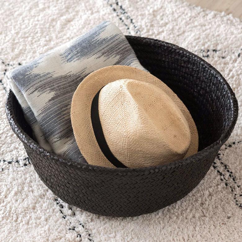 バスケット 収納ボックス かご シーグラス W約40cm ハンドル付き リビング リゾート アジアン おしゃれ 店舗用 51294 | ELEMENTS（インテリア） | 03