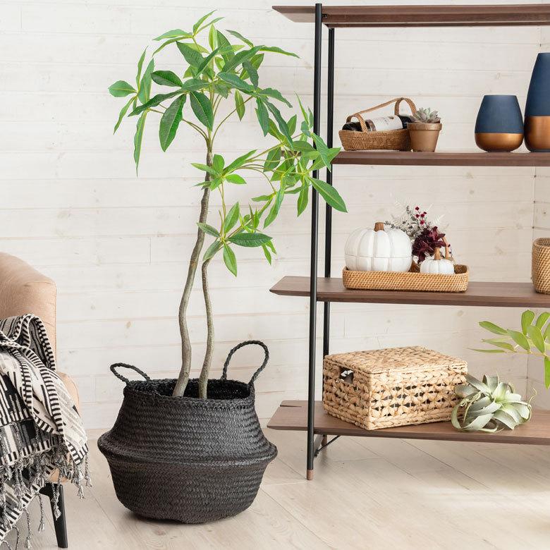 バスケット 収納ボックス かご シーグラス W約40cm ハンドル付き リビング リゾート アジアン おしゃれ 店舗用 51294 | ELEMENTS（インテリア） | 05