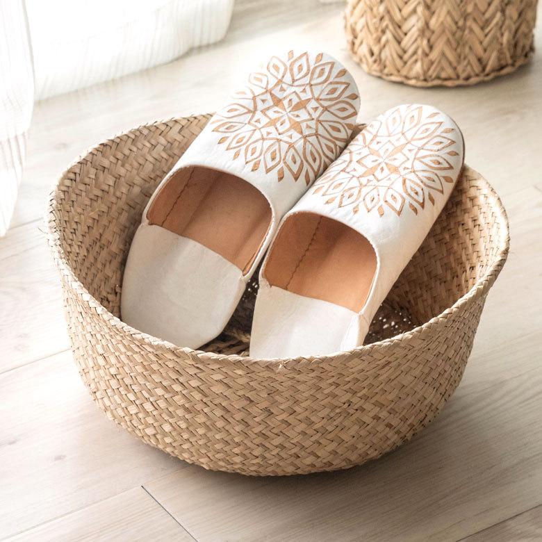 バスケット 収納ボックス かご シーグラス W約30cm ハンドル付き リビング ナチュラル リゾート アジアン おしゃれ 店舗用 51295 | ELEMENTS（インテリア） | 03