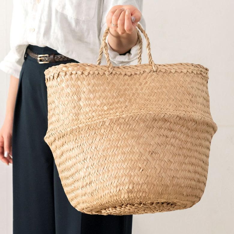 バスケット 収納ボックス かご シーグラス W約40cm ハンドル付き リビング ナ チュラル リゾート アジアン おしゃれ 店舗用 51296 | ELEMENTS（インテリア） | 14