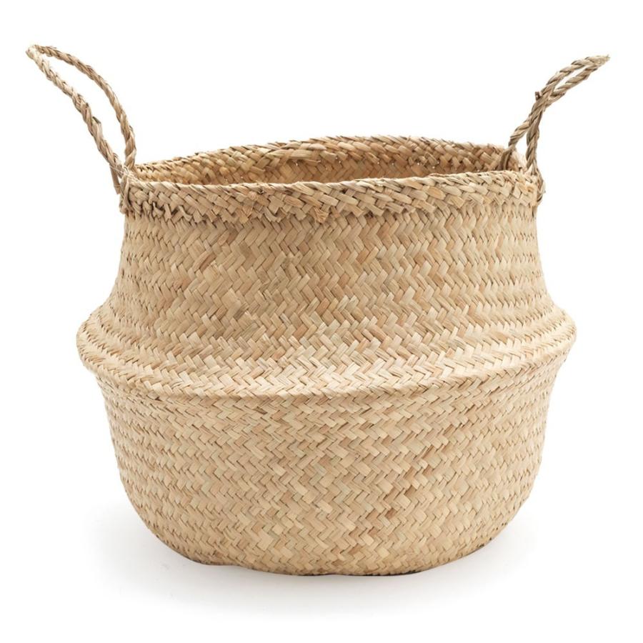 バスケット 収納ボックス かご シーグラス W約40cm ハンドル付き リビング ナ チュラル リゾート アジアン おしゃれ 店舗用 51296 | ELEMENTS（インテリア） | 19