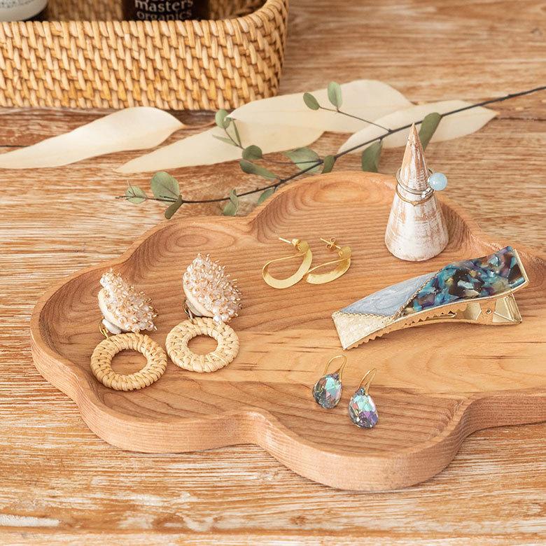 ELEMENTS ウッドトレイ 雲 クラウド 子供用 木製 トレー 小物入れ 収納