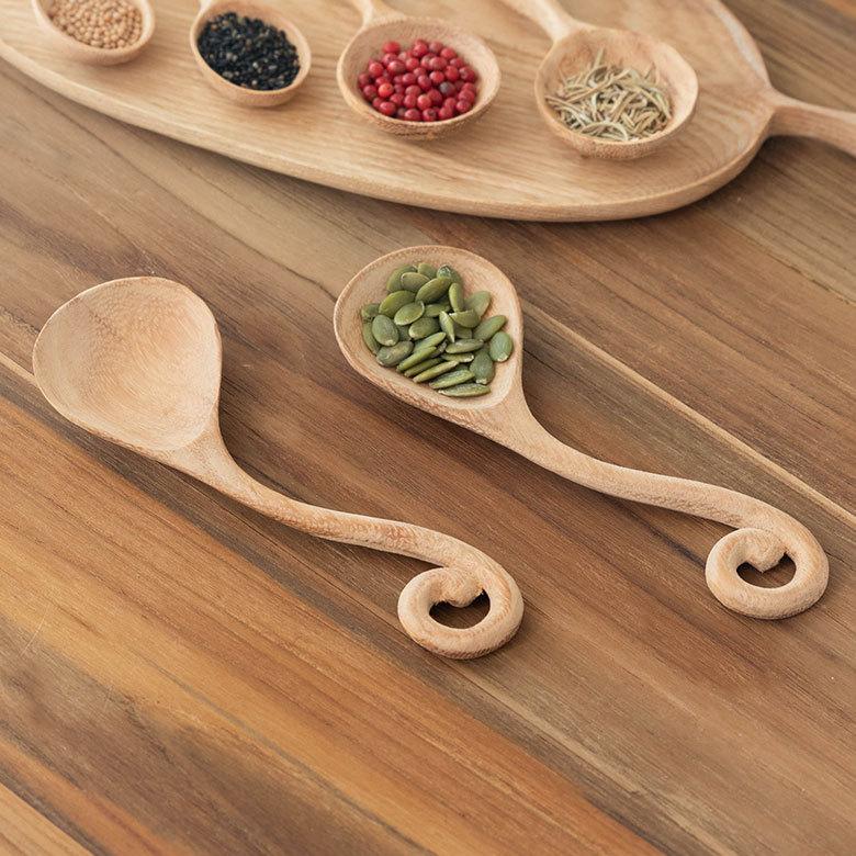 スプーン カトラリー 幅約15.5cm 木製 ウッドスクープ キッチンスツール コーヒー ティー メジャー 計量 茶さじ キッチン おしゃれ かわいい 北欧  51303 | ELEMENTS（インテリア） | 01