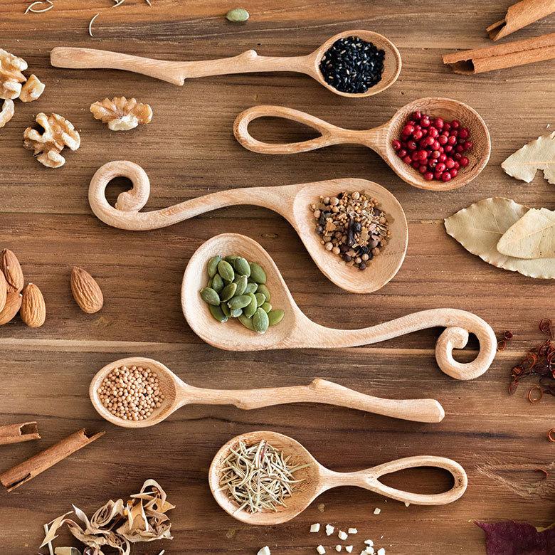 スプーン カトラリー 幅約15.5cm 木製 ウッドスクープ キッチンスツール コーヒー ティー メジャー 計量 茶さじ キッチン おしゃれ かわいい 北欧  51303 | ELEMENTS（インテリア） | 16