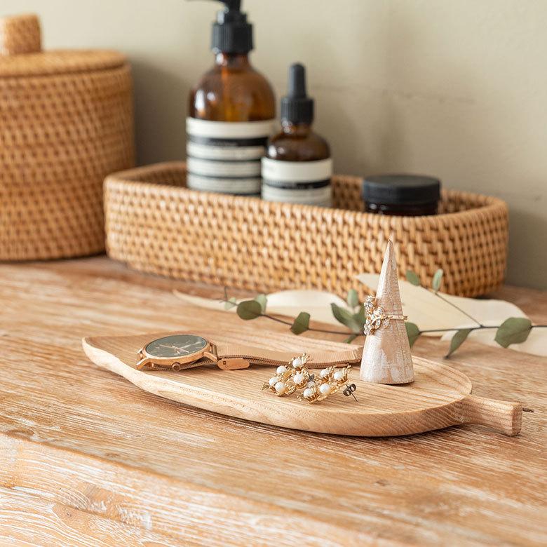 リーフ　皿　インテリア　ウッドプレート ELEMENTS（インテリア） ウッドトレイ 葉っぱ リーフ 木製