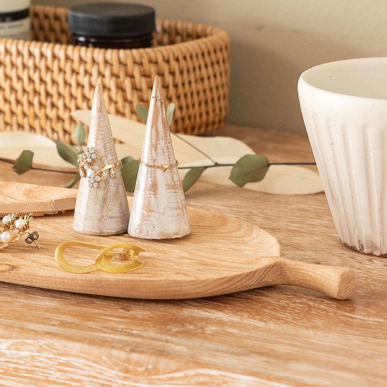 ELEMENTS ウッドトレイ 葉っぱ リーフ 木製 トレー プレート お皿