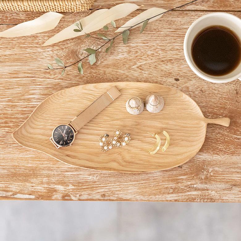 ウッドトレイ 葉っぱ リーフ 木製 トレー プレート お皿 キッチン ウッド カフェ 食器 約W31cm おしゃれ 北欧 かわいい 51305 | ELEMENTS（インテリア） | 15