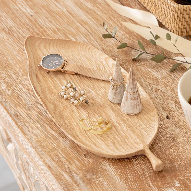 ウッドトレイ 葉っぱ リーフ 木製 トレー プレート お皿 キッチン ウッド カフェ 食器 約W31cm おしゃれ 北欧 かわいい 51305 | ELEMENTS（インテリア） | 04