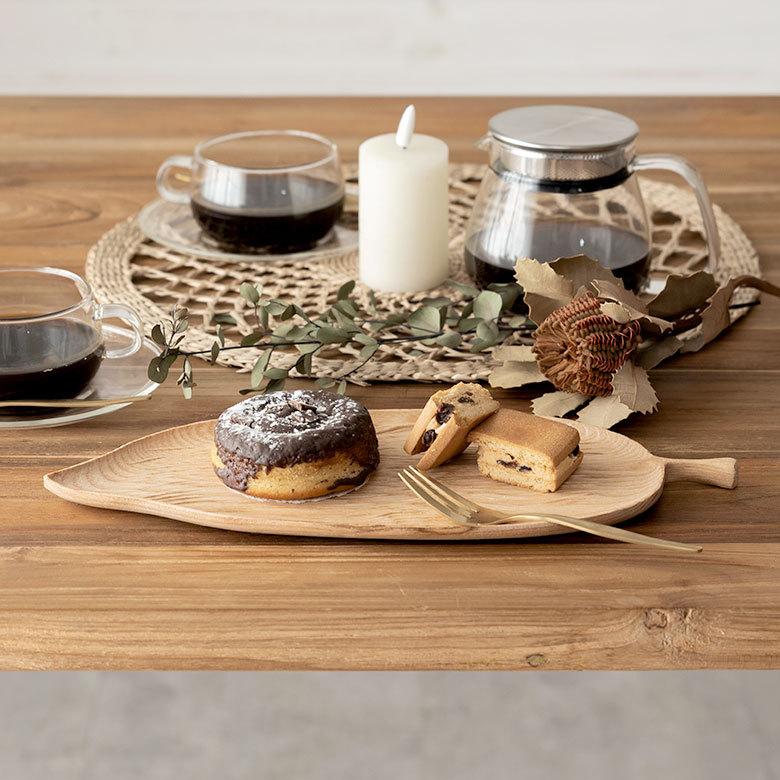 ELEMENTS（インテリア） ウッドトレイ 葉っぱ リーフ 木製