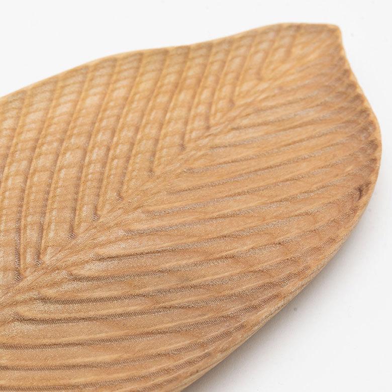ウッドトレイ 葉っぱ リーフ 木製 ナチュラル トレー プレート お皿