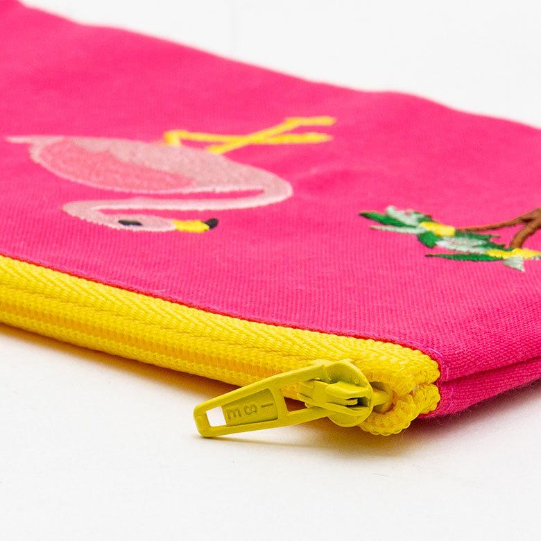 ポーチ トロピカル 南国 ベトナム 刺繍 約 W 16cm D 11cm 化粧 コスメ ジップ ケース マスク トラベル 小物 入れ かわいい 雑貨 Gio ha ジョーハ 51308 | ブランド登録なし | 13