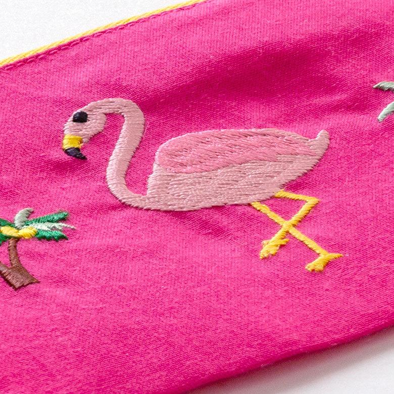 ポーチ トロピカル 南国 ベトナム 刺繍 約 W 16cm D 11cm 化粧 コスメ ジップ ケース マスク トラベル 小物 入れ かわいい 雑貨 Gio ha ジョーハ 51308 | ブランド登録なし | 05