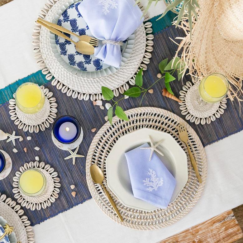 新品未使用　テーブルクロス＆ナプキンセット　モロッコ　フェズ刺繍　かわいい　姫系 モロッコフェズ刺しゅうナプキン・黄×茶色 - モロッコ雑貨と