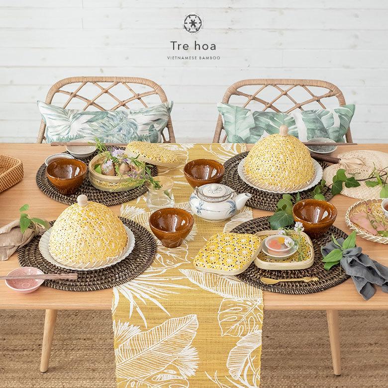 トレイ バンブー プレート 直径 約 20cm ブラウン ブラック アイボリー ライトブルー パープル  51310 | ブランド登録なし | 24