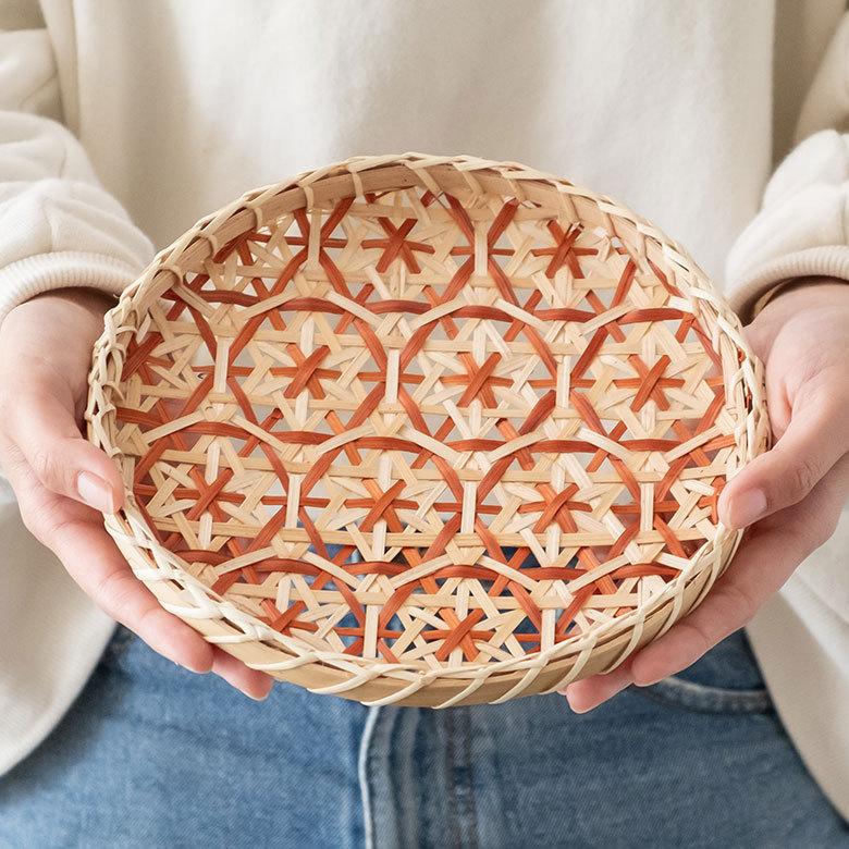 トレイ バンブー プレート 直径 約 20cm ブラウン ブラック アイボリー ライトブルー パープル  51310 | ブランド登録なし | 09