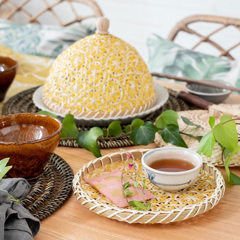 トレイ バンブー プレート 直径 約 20cm ブラウン ブラック アイボリー ライトブルー パープル  51310 | ブランド登録なし | 11