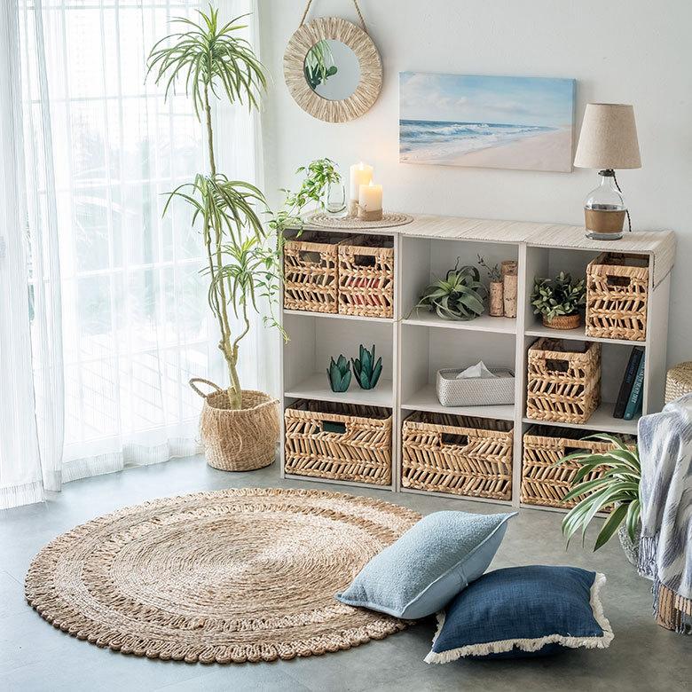 インナー ボックス かご バスケット カゴ 収納 ケース 約 W 38cm D27cm H 23cm 小物 荷物 おもちゃ 雑貨 衣類 入れ ハンドル 持ち手 おしゃれ 北欧 51315 | ELEMENTS（インテリア） | 13