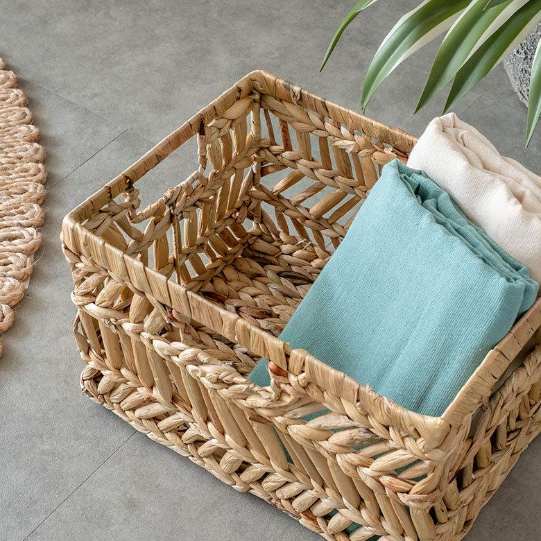 インナー ボックス かご バスケット カゴ 収納 ケース 約 W 38cm D27cm H 23cm 小物 荷物 おもちゃ 雑貨 衣類 入れ ハンドル 持ち手 おしゃれ 北欧 51315 | ELEMENTS（インテリア） | 04