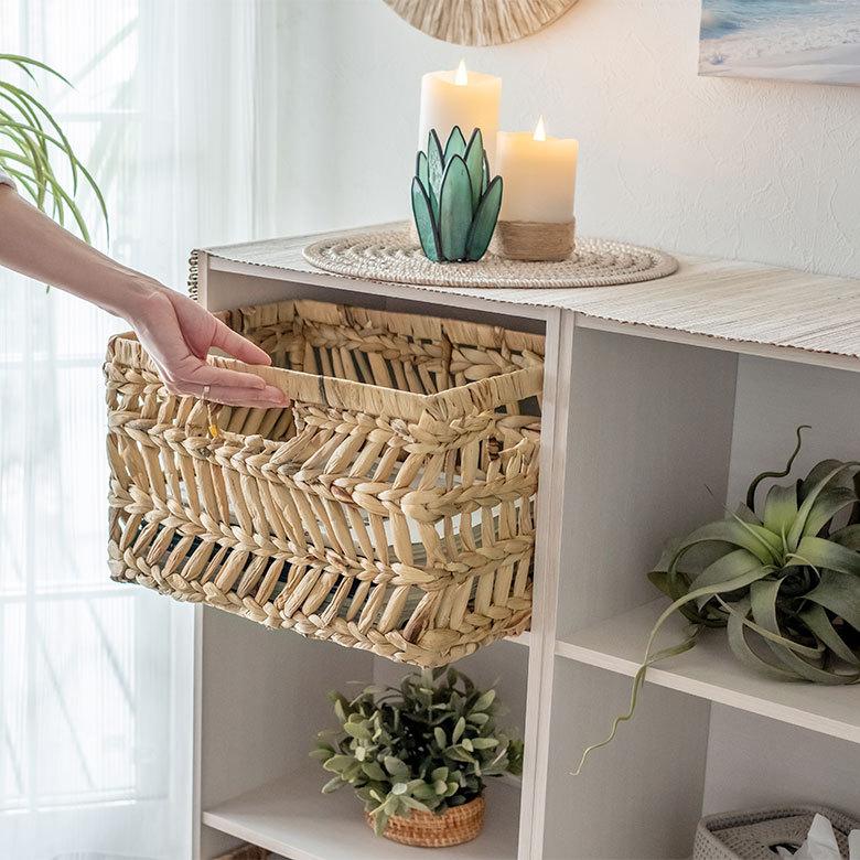 インナー ボックス かご バスケット カゴ 収納 ケース 約 W 38cm D27cm H 23cm 小物 荷物 おもちゃ 雑貨 衣類 入れ ハンドル 持ち手 おしゃれ 北欧 51315 | ELEMENTS（インテリア） | 07