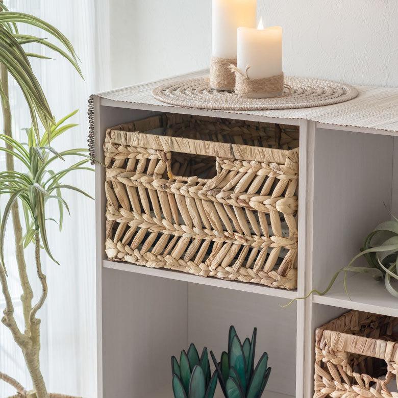 インナー ボックス かご バスケット カゴ 収納 ケース 約 W 38cm D27cm H 23cm 小物 荷物 おもちゃ 雑貨 衣類 入れ ハンドル 持ち手 おしゃれ 北欧 51315 | ELEMENTS（インテリア） | 08